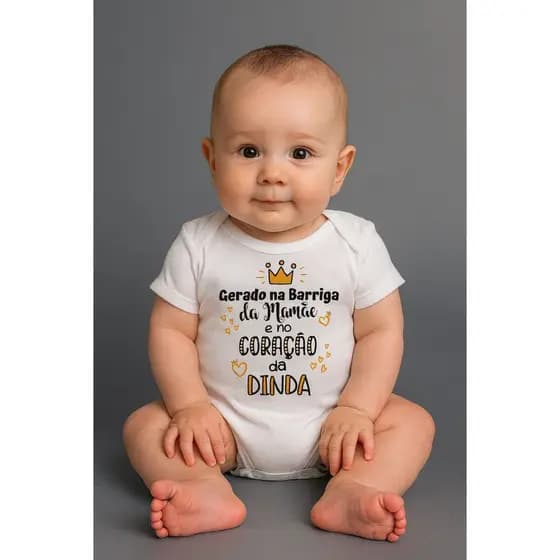 Body Personalizado Dinda Body Madrinha bebê Body Dinda Bebê Body Presente Madrinha Body de Frases Body Unissex bebê