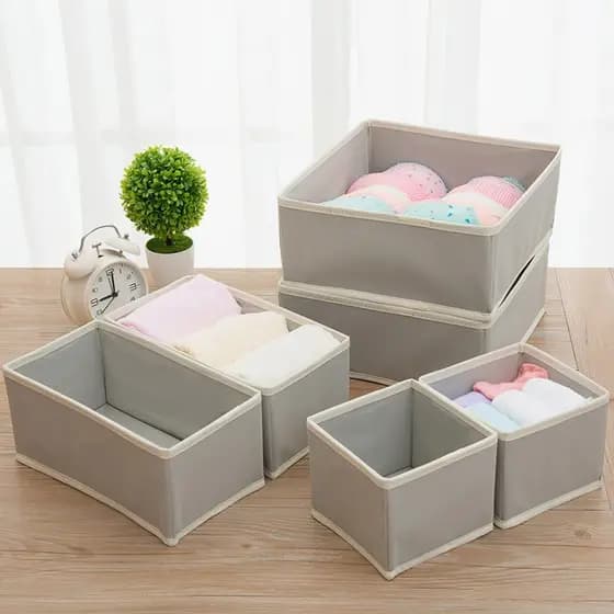 Kit 6 Organizadores de Gaveta Dobráveis 3 Tamanhos Para Roupa Íntima Camisa Meias IMPERIO