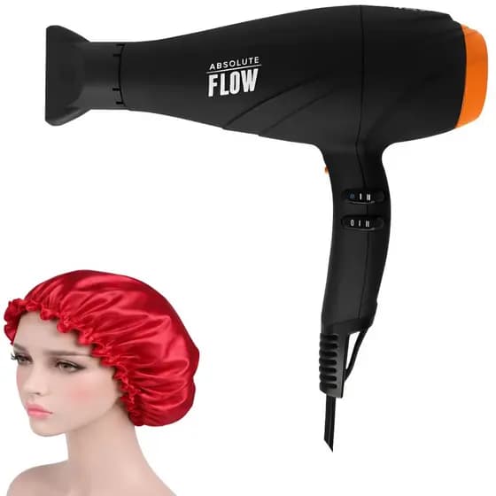 Secador De Cabelo Gama Italy 2300w Absolute Flow Ions Profissional Salão Com Touca