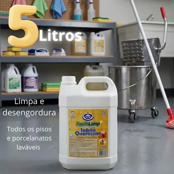 Sabão Querosene 5L Repelente Limpa e Da Brilho Concentrado Limpeza pesada Afasta insetos limpeza de pisos e porcelanatos
