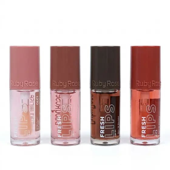 Lip Oil Ruby Rose Fresh Lips Óleo Abacate Jojoba Uva Hidratante Labial Brilho Natural