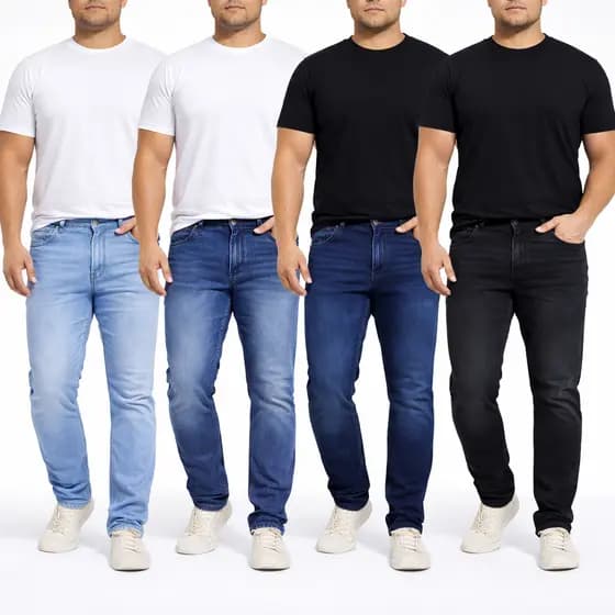 Calça Jeans Masculina Básica Confortável Com Elastano Casual Moderna