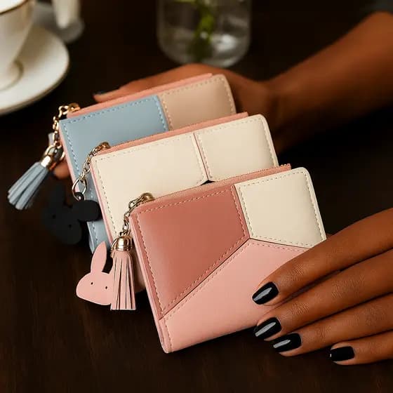 Kit De 1 até 3 Carteiras Bolsa de mão Feminina Pequena Multifuncional - Organização e Elegância