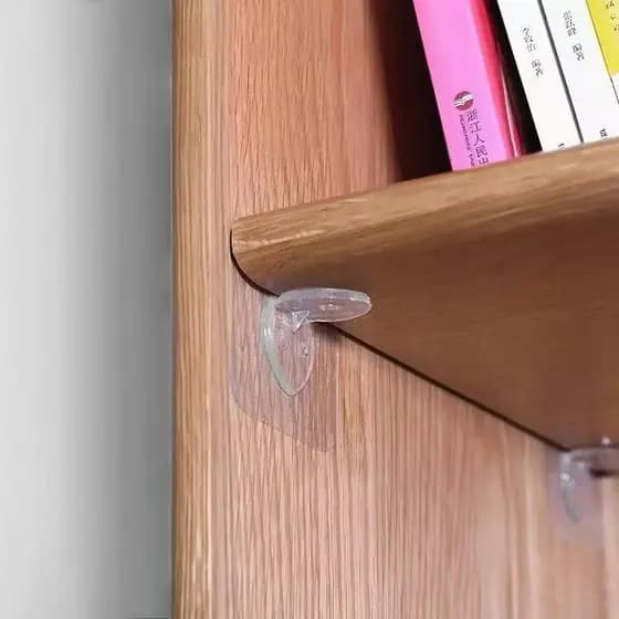 Kit 12 Suporte adesivo prateleira transparente Mão Francesa Cantoneira