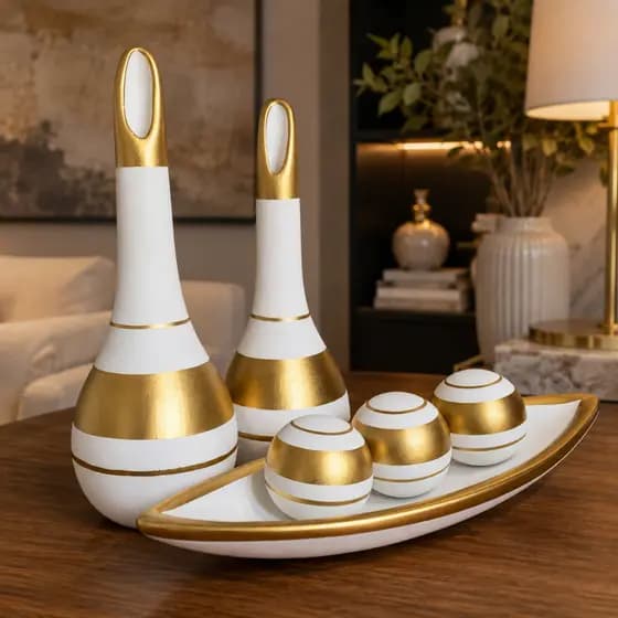 Vasos Kit 6 Pçs Decorativa Luxo Sala Rack Estante Painel Aparador Decoração Moderno