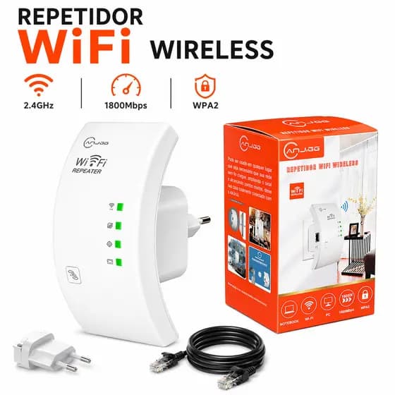 Repetidor Amplificador de Sinal WiFi com Forte Cobertura 600Mbps Ultra Rápido