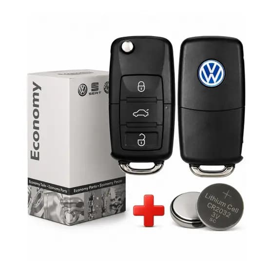Carcaça Chave Canivete Para Modelo VW G5 Polo Fox Voyage Gol 3 Botões + Bateria