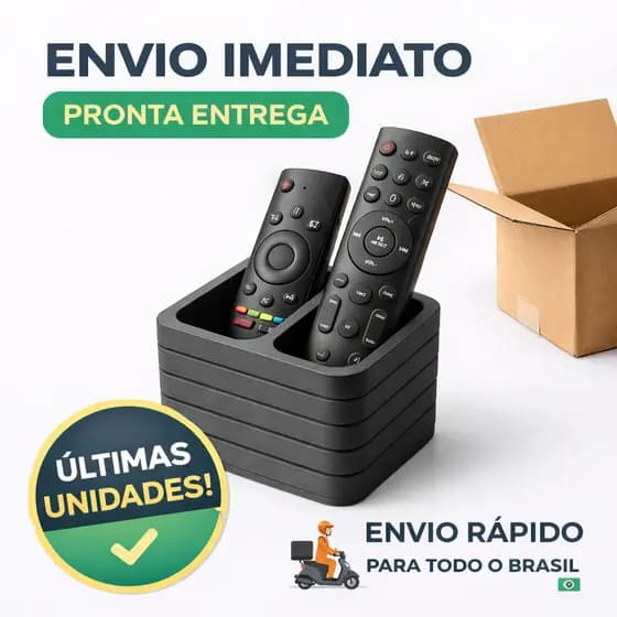 Organizador Porta Controle Remoto Moderno Slim – Suporte para 1, 2 ou 3 Controles | Porta Controle para Sala, Quarto