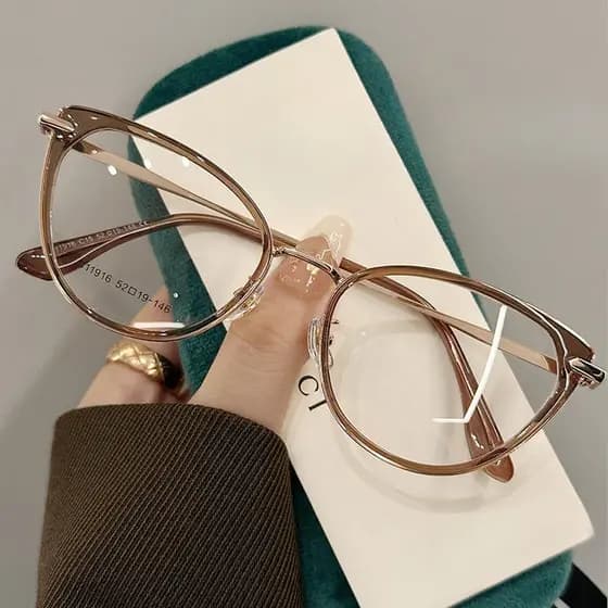 Europeu E Americano retro Olho De Gato Miopia Óculos Moda Feminina Alta Definição Simples Espelho Plano metal De Armação