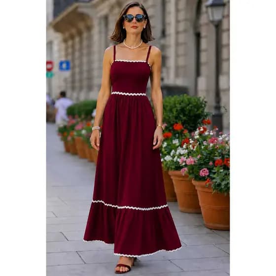 Vestido Longo Feminino Chic | Costas com Elastex | Casual Elegante