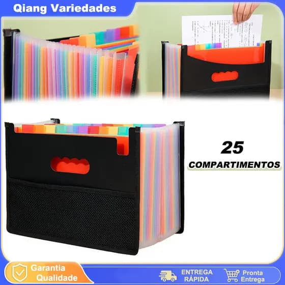 Pasta Expansível Divisor De Arquivo A4 25 Sacos De Armazenamento Organizador De Arquivo Divisor