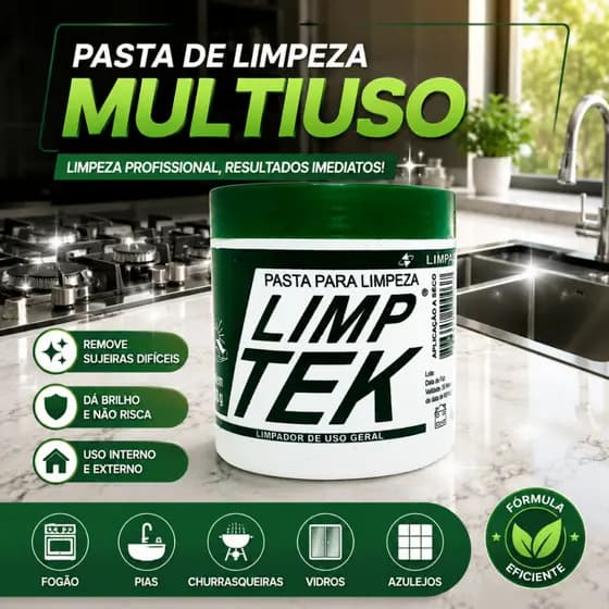 Limp Tek Limpeza Pesada – Pasta Multiuso para Cozinha, Panela, Inox e Gordura Difícil