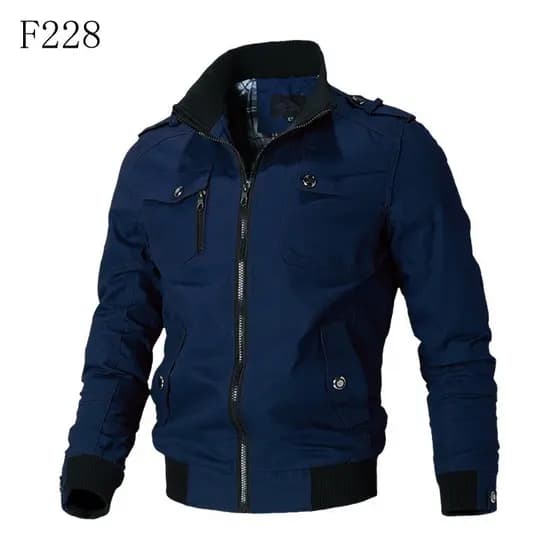 Jaqueta Bomber Masculina de Couro de Crocodilo, Blusão Casual para Primavera e Outono, Roupa com Gola Alta RD221