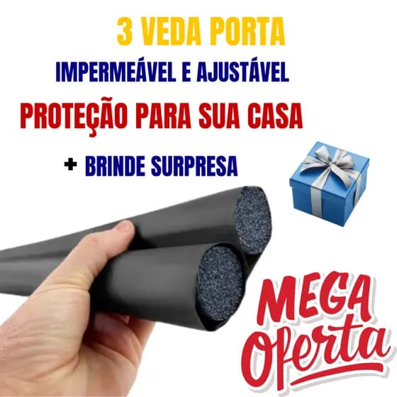 Veda Porta Kit Econômico Com 3 Proteção Para Sua Casa Ajustável Impermeável Sem Frio Sem Inseto