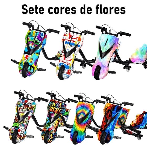 Triciclo Drift Elétrico Infantil 350W 36V 8 Cores Disponíveis