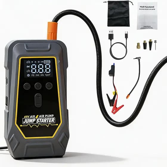 Auxiliar de Partida 10000mAh Portátil com Compressor de Ar 150 PSI Power Bank para Carro/Moto