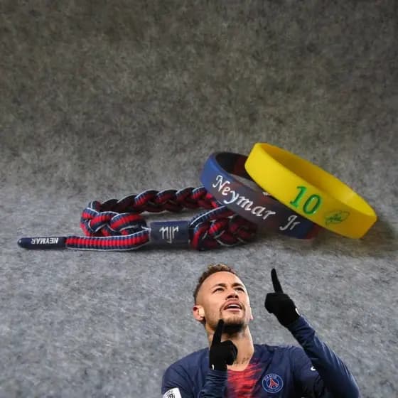 Conjunto de três peças: Pulseira de silicone Signature / Signature / Brasil Nº10 / Estrela / Neymar