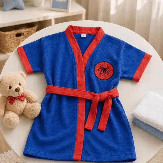 Roupão Infantil Felpudo Atoalhado com Bolso e Bordado | Personagens | Juvenil e Adolescente | Pós-Banho