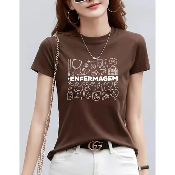 Camiseta UNISSEX 100% Algodão ENFERMAGEM