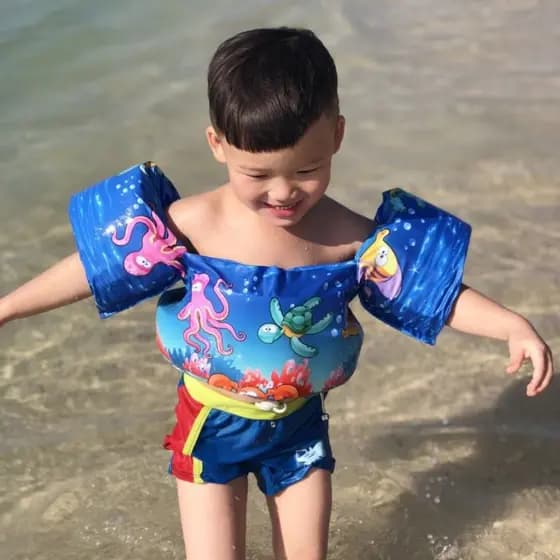 Colete Boia Infantil Salva Vidas de natação com braçadeira de segurança Não Fura flutuante