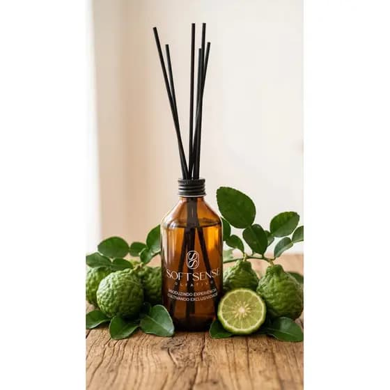 Difusor de Varetas Bergamota 200ml | Aromatizador Ambiente Cítrico Premium | Presente Perfumado