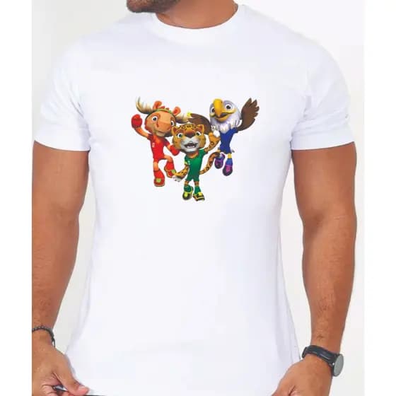 Camiseta camisa Mascote da Copa, camisa Maple, Zayu, Clutch, camiseta unissex 100% algodão, camisa