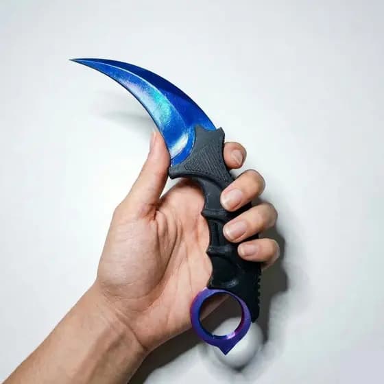 Faca Curvada Modelo Karambit de Treino Personalizado • Réplica CSGO/Valorant • Réplica Decorativa • Gamer