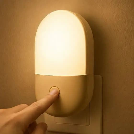 Abajur De Tomada Mini Luminária Led De Tomada Bivolt Criança Bebê Sala Quarto
