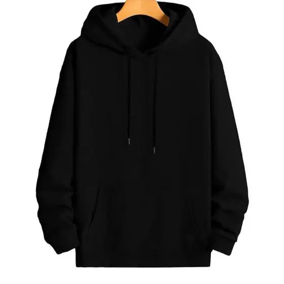 Moletom Canguru Unissex Algodão Atacado Promoção Preto Liso Sem Estampa Plus Size