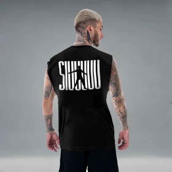 Regata Oversized Cr7 Siiuu Camiseta Over Machão Lançamento Camisa Cavada