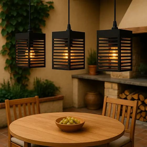 Kit 3 Luminárias Pendentes De Teto Estilo Moderno Área Gourmet - Preto