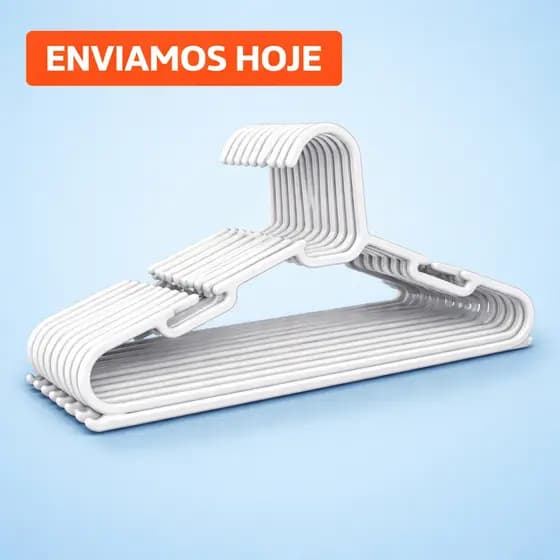 Cabide Branco Adulto Cabides Reforçados Organizar Roupas Resistente Kit