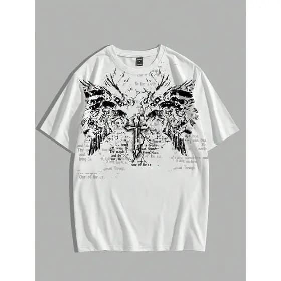 Camisa Masculina Estampa Gótica Punk Street Camisa Algodao Premium 30.1