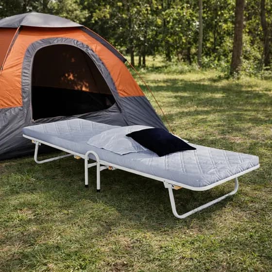 Cama para Camping Dobrável Com Colchonete Compacta E Resistente