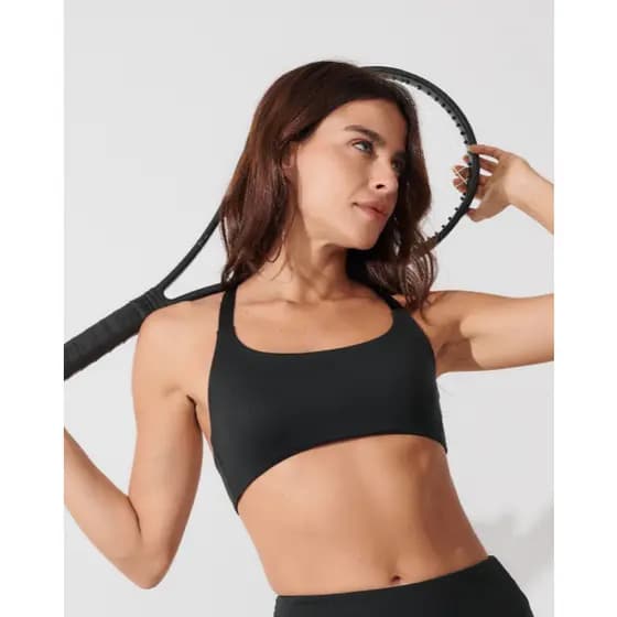 Top Feminino Fitness Media Compressao com Costas Cruzadas