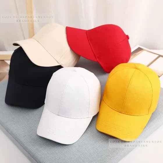 bone infantil Boné chapéu infantil 2 a 8 anos liso Aba curva Bone liso infantil
