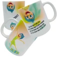 Caneca Filme Alegria Do Divertida Mente Xicara Alegria Divertidamente Porcelana OU Plástico 325ml