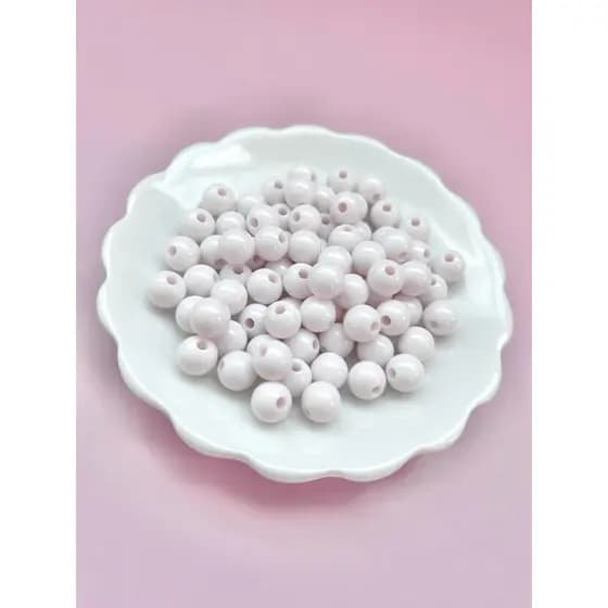 Bola Plástica Leitosa Colorida Brilhante 10mm 100 Unidades