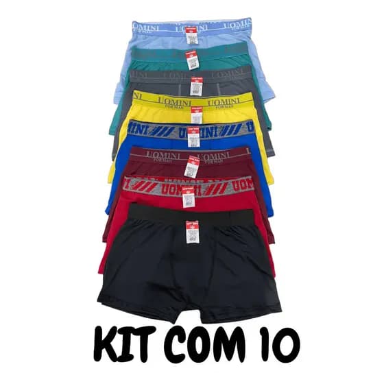 Cueca Boxer Masculino uomini Microfibra kit 10 peças cueca box