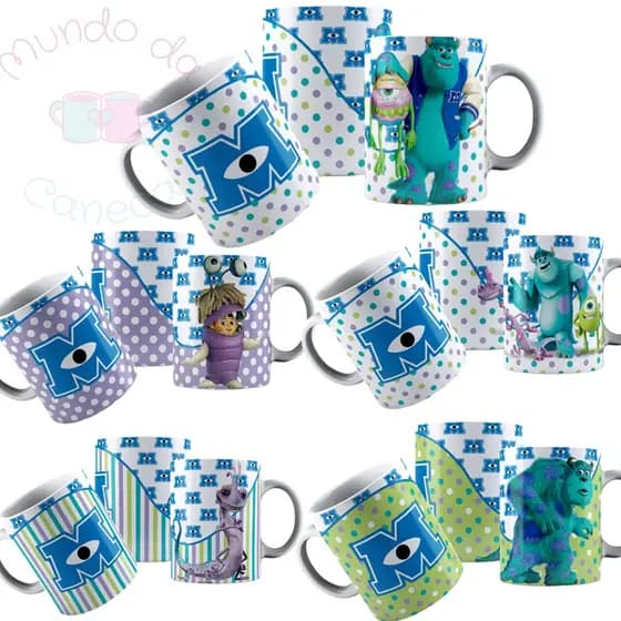 Caneca Personalizada Monstros SA de Porcelana - Todos os Personagens