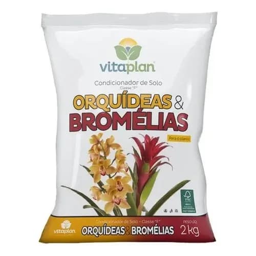 Substrato Para Orquídeas e Bromélias 2kg Terra Especial Condicionador de Solo Orgânico Vitaplan