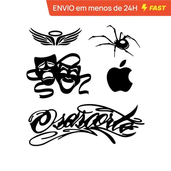 Kit Cartela Adesivo Moto Grau Chave Osascorte Anjo Chora Ri Aranha