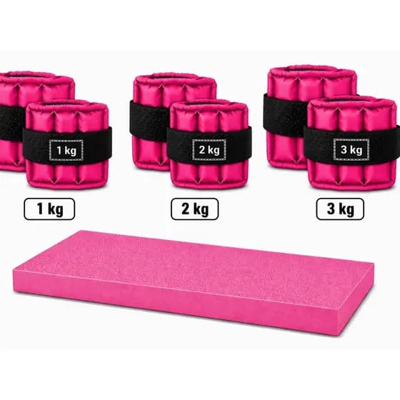 1kG 2KG 3KG ROSA + COLCHONETE ROSA | TREINO COMPLETO EM CASA OU ACADEMIA | AJUSTÁVEL E RESISTENTE