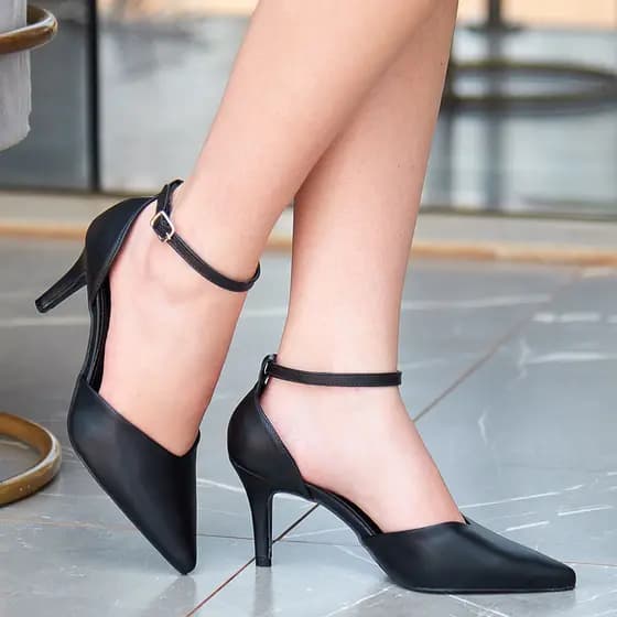 Scarpin Feminino Fechado Salto Fino Alto Agulha 7,5cm Bico Fino Conforto Moda Evangélica Luxo Social