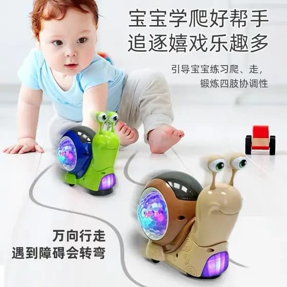 Brinquedo Infantil Caracol Bate e Volta Com Musica e Luzes Coloridas Zoop Toys