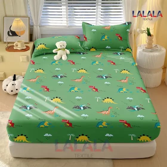 Dinossauro Verde Jogo De Lençol 02 e 03 Peças CASAL QUEEN Percal Ponto Palito Estampado SOLTEIRO