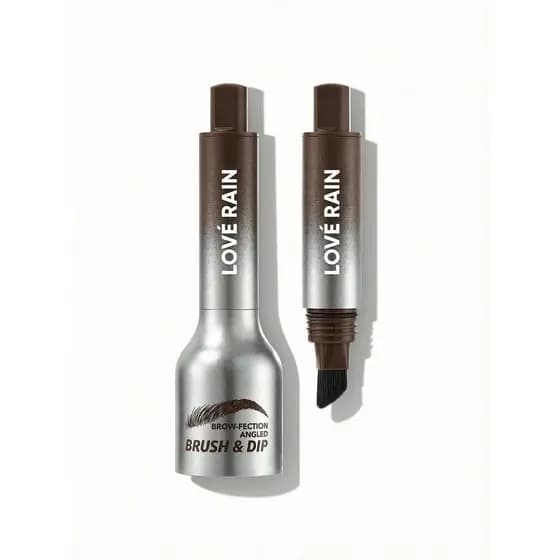 Love Rain Pincel Angular Brow-Fection + Dip Chocolate – Precisão e Definição Perfeita para Sobrancelhas