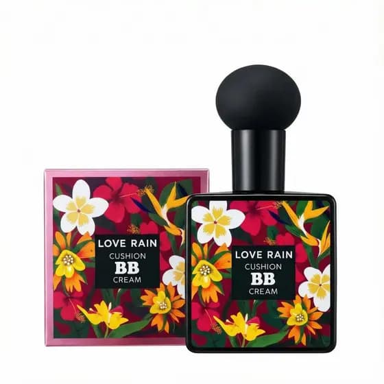 LOVÉ RAIN BB Cream Base e Corretivo com Esponja Cogumelo Clareadora