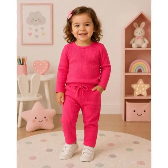 Conjunto Longo Infantil 2 Peças com Brilho Menina