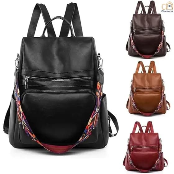 Mochila 2025 Bolsa Feminina GRANDE Escolar Trabalho Viagem Couro Sintéticos